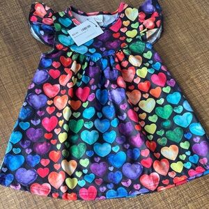 Colorful Heart Pattern Kids Dress